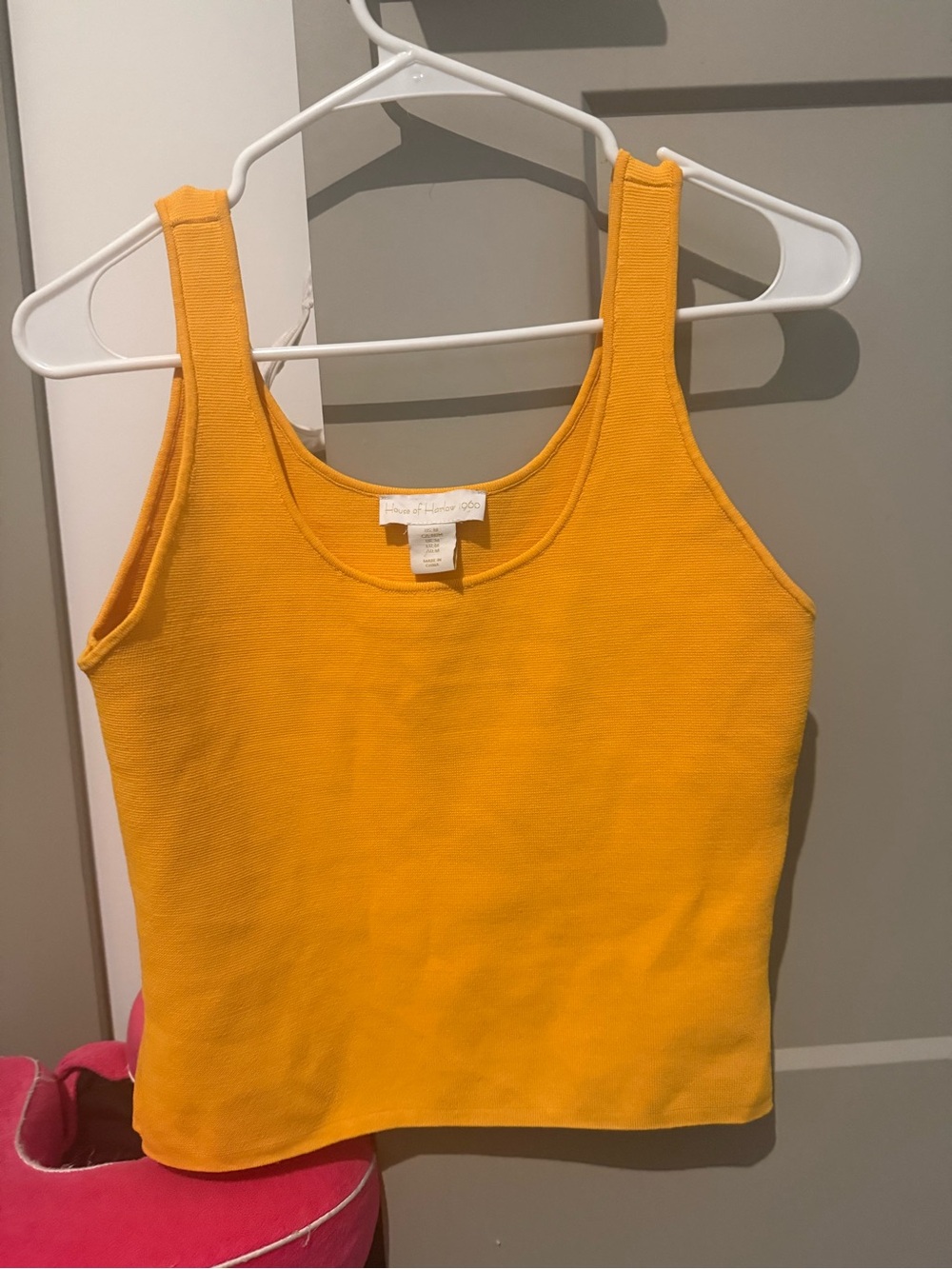 House of Harlow 1960 Yellow Ribbed Tank Top